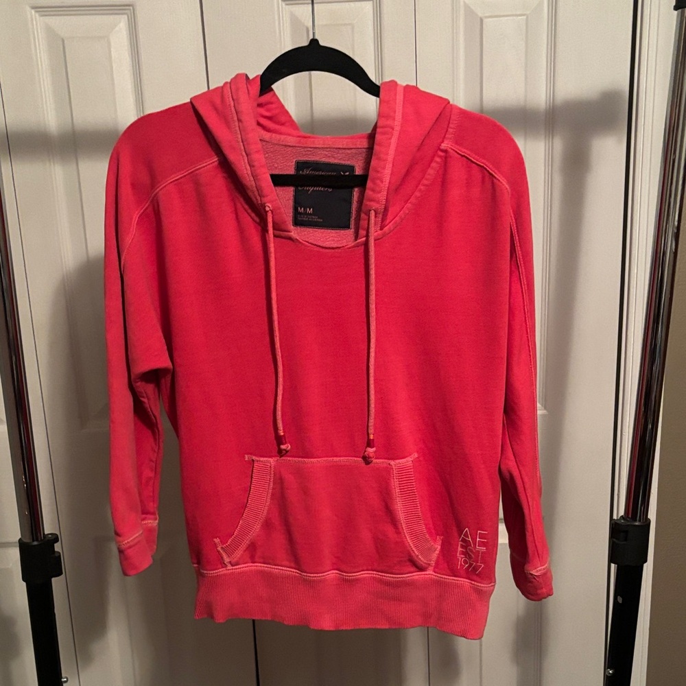 American Eagle Outfitters Coral Pink Pullover Hoodie